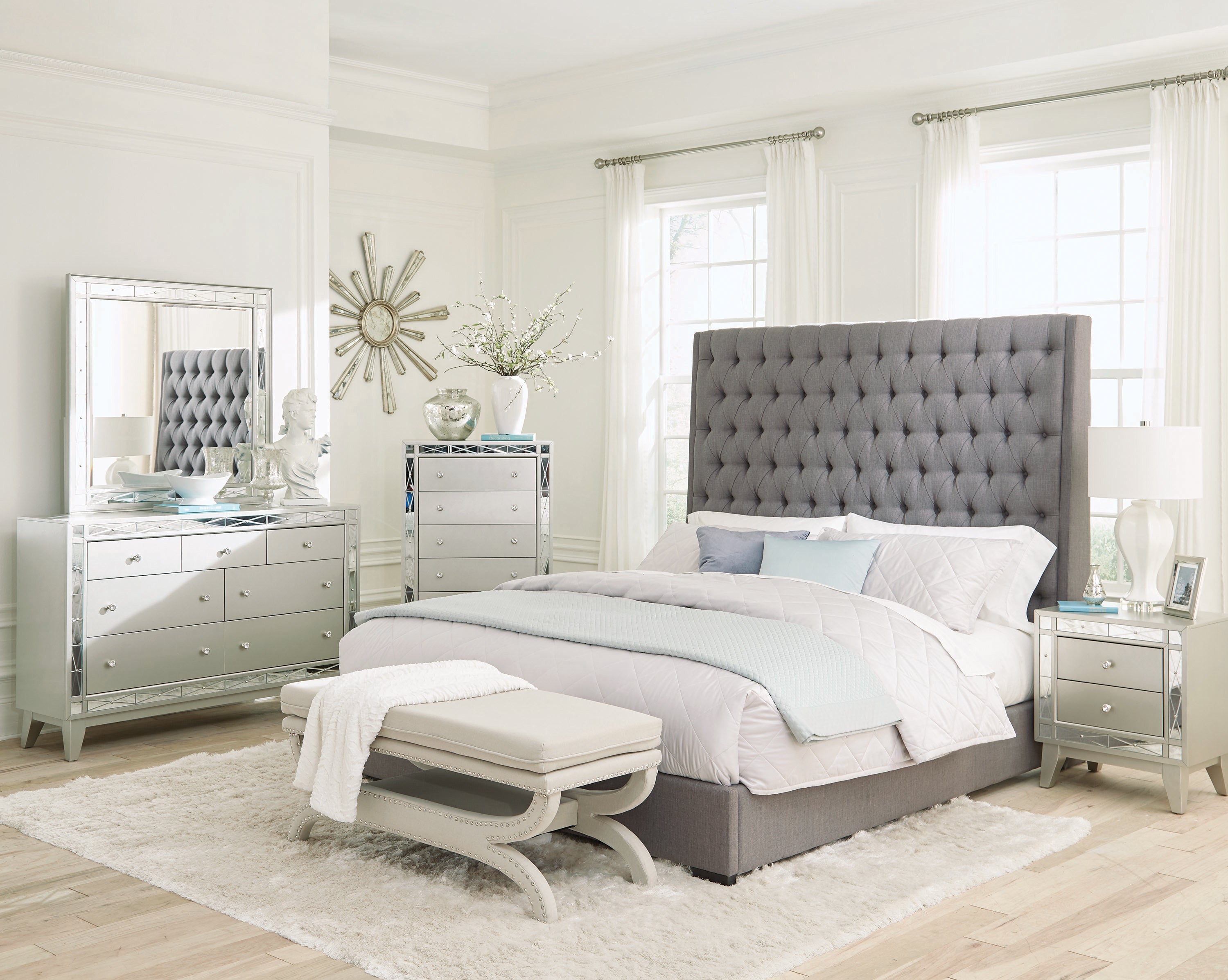 Camille tufted settee sales