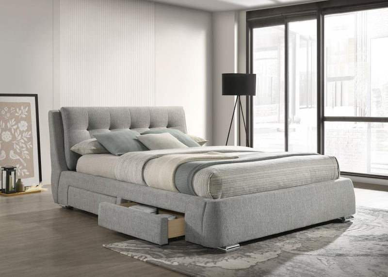 Fenbrook Eastern King Tufted Upholstered Storage Bed Grey