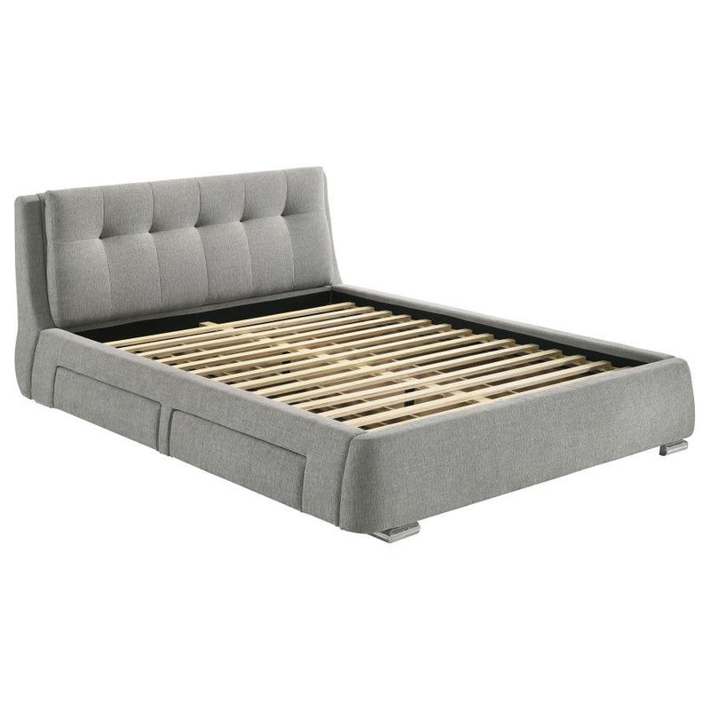 Fenbrook Eastern King Tufted Upholstered Storage Bed Grey