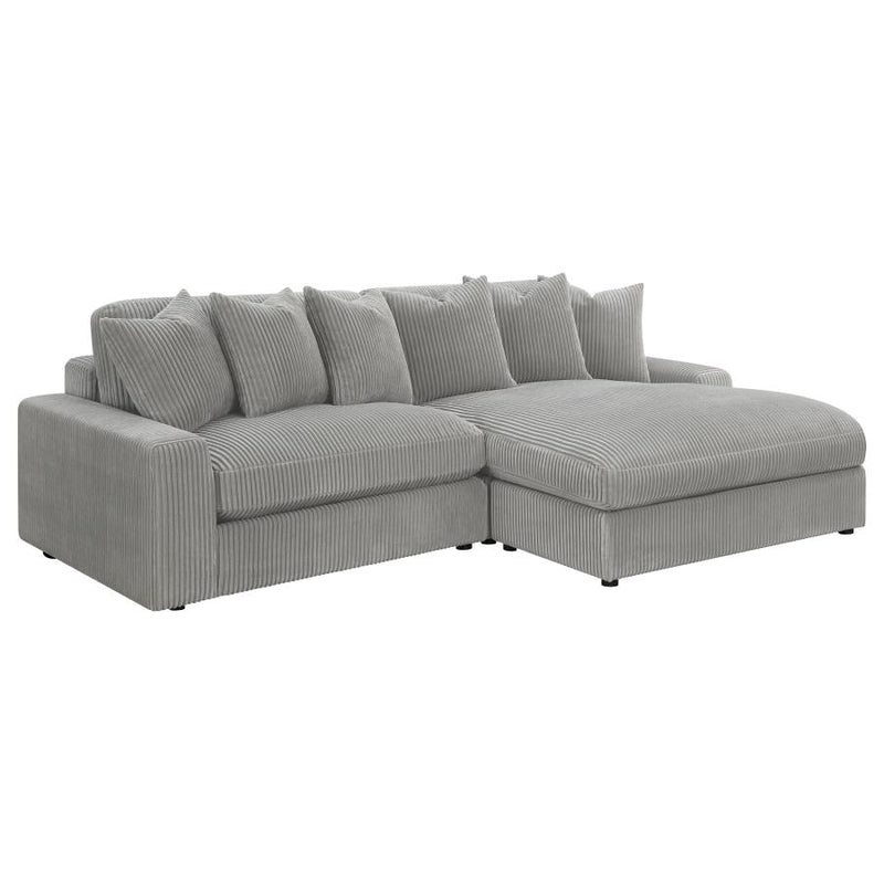 509900  Upholstered Reversible Chaise Sectional Sofa Fog