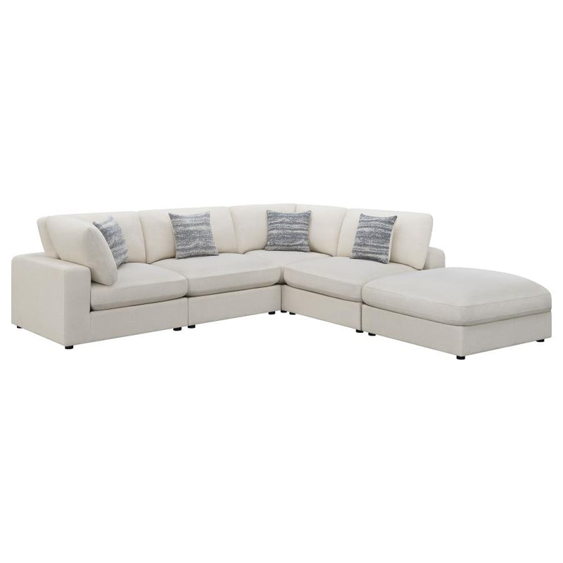 551321-SETC 5-piece Upholstered Modular Sectional Sofa Beige