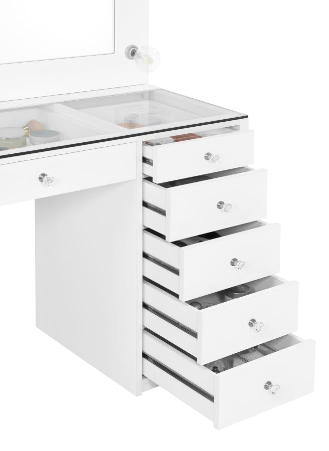 931143 Vanity Set with Lighting White High Gloss