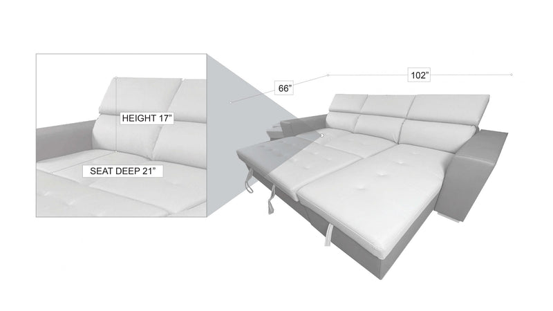 MILANO SECTIONAL SLEEPER REVERSIBLE