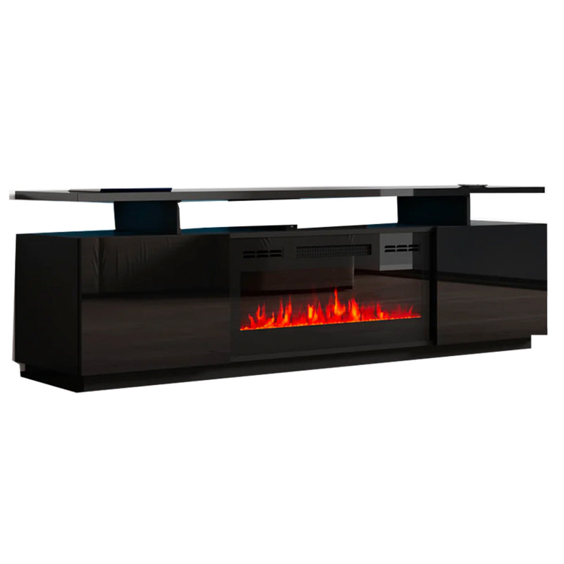 FIREPLACE TV101 TV Stand BLACK GLOSSY