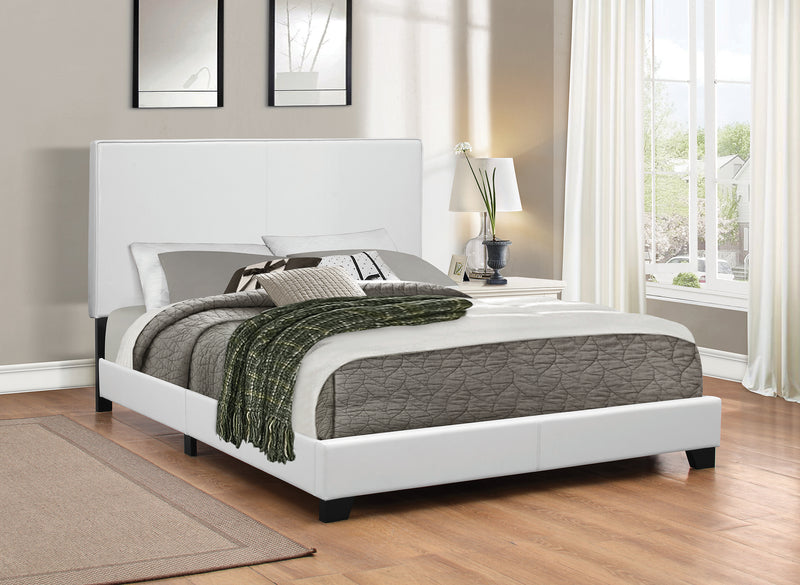 Muave Queen Upholstered Bed White