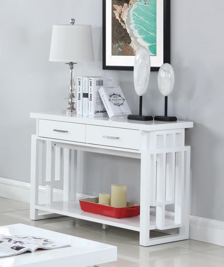 705709 HIGH GLOSS WHITE CONSOLE TABLE